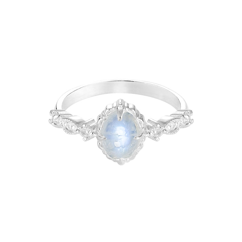 Iris Ring Moonstone 750k yin silver jewelry