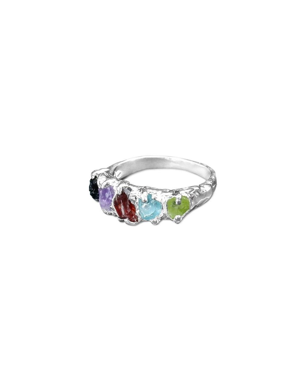 BIZZY - Raw Gemstone Silver Ring